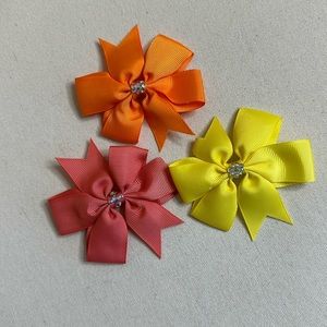 New! Adorable A Touch Of Sparkle Crystal Handmade Clip In Hair Bows Lot …